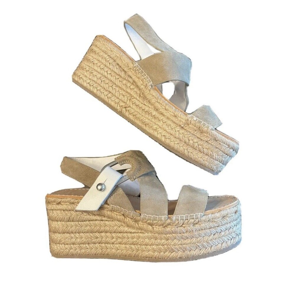 rag & bone Tan Platform Shoes with Suede Straps